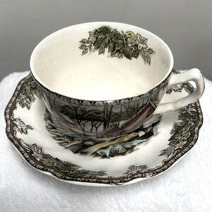 Vintage Johnson Bros The Friendly Village Tea Cup & Saucer made in England